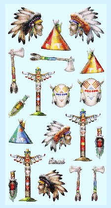 Softy Stickers bunt, Indianer